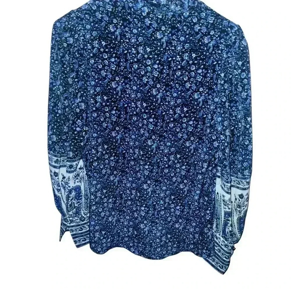 Kobi Halperin Silk Floral-Print Long Sleeve Sz xs Cottagecore V-neck Boho - Picture 5 of 7